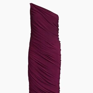 NORMA KAMALI ROUGED DRESS (PLUM) SIZE L